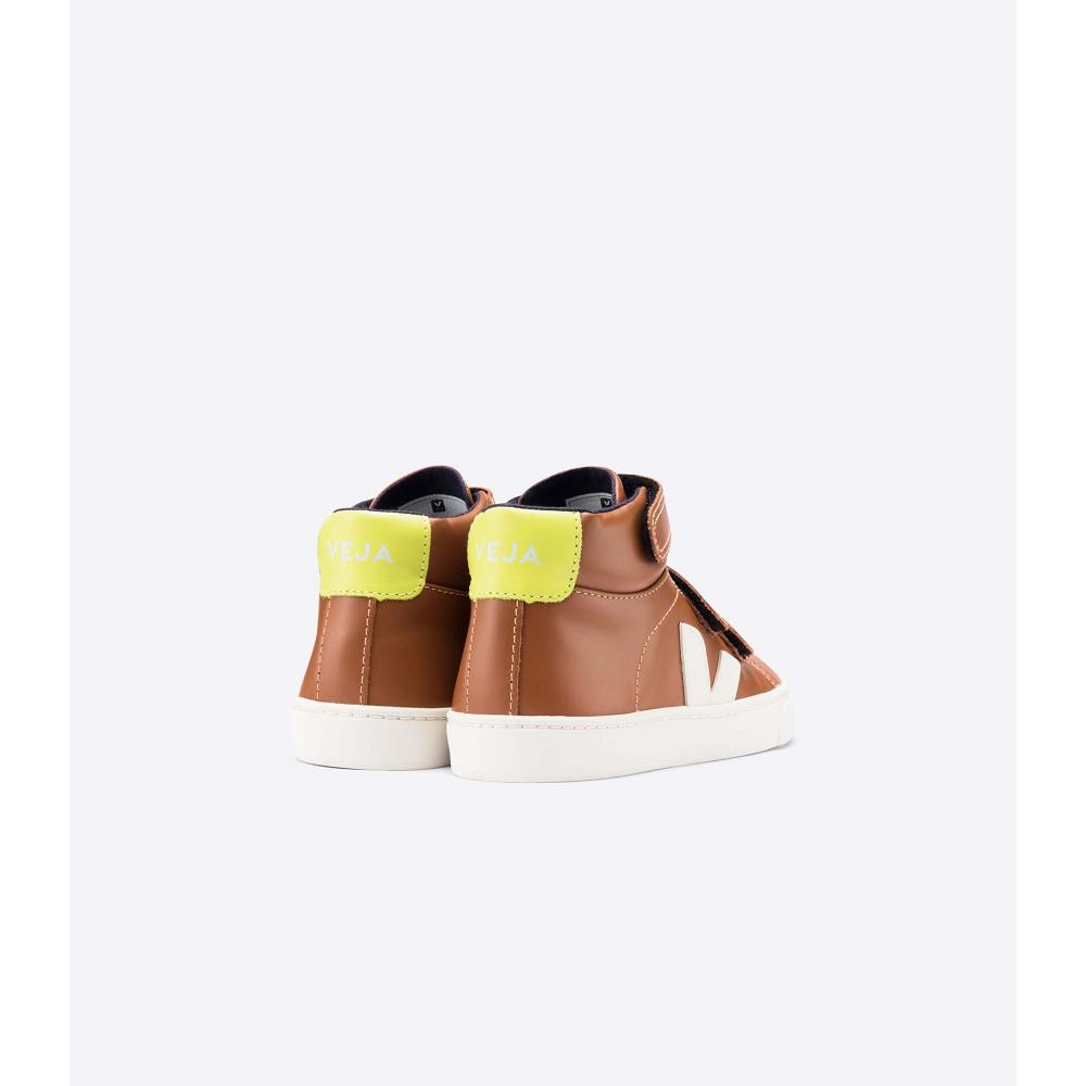 Veja ESPLAR MID LEATHER Kids' High Tops Coffee | NZ 678AHK